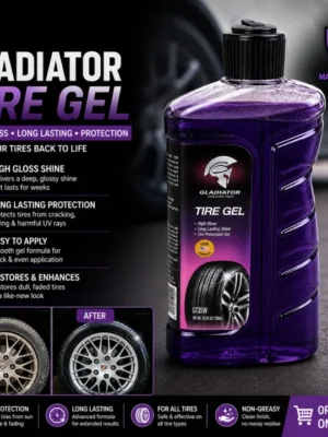 Gladiator Tire Gel 450ML High Gloss Tire Shine & Protection Gel for Cars