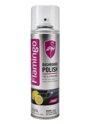 Flamingo Dashboard Polish 220mL Lemon | Car Interior Shine Spray | Tyre & Leather Wax | Restores, Protects & Long-Lasting Shine